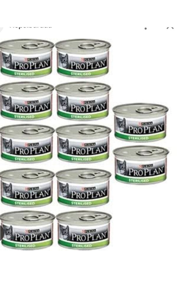 Proplan Sterilised Ton Balıklı Ve Somonlu Kısırlaştırılmış Yetişkin Kedi Maması Konserve 12x85 Gr