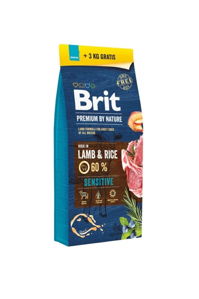 Premium Nature Sensitive Kuzulu ve Pirinçli Yetişkin Köpek Maması 15kg + 3kg