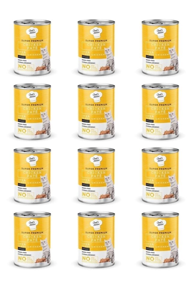 Chef's Choice Tahılsız Tavuk Etli Ezme Kedi Konservesi 400 Gr X 12 Adet