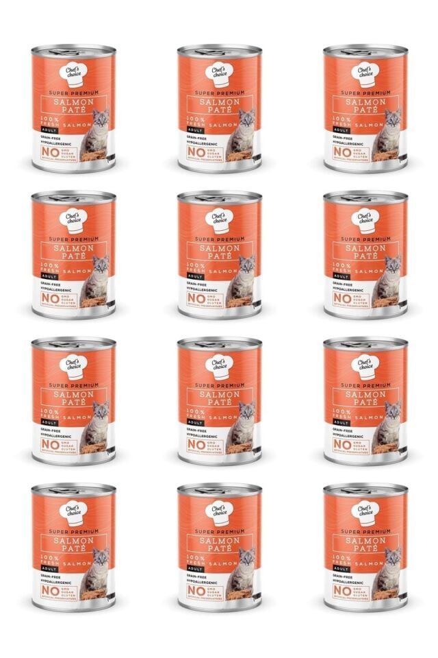 Chef's Choice Tahılsız Somon Balıklı Ezme Kedi Konservesi 400 Gr X 12 Adet