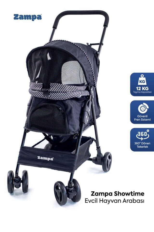 Showtime Kedi Ve Köpek Arabası Siyah 42x69.5x88 Cm