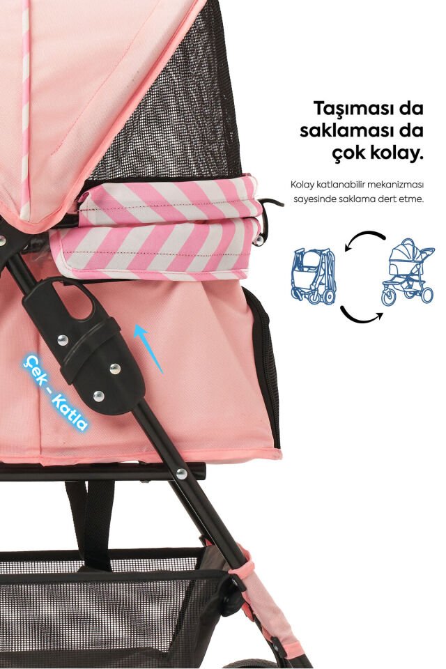 Showtime Kedi/köpek Arabası 42x69.5x88cm Pembe