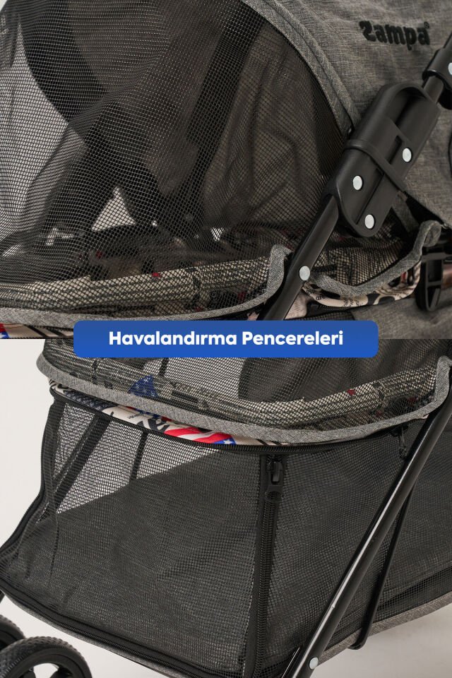 Sp01-g Tourist Kedi Ve Köpek Arabası Gri 46x85x91.5 Cm