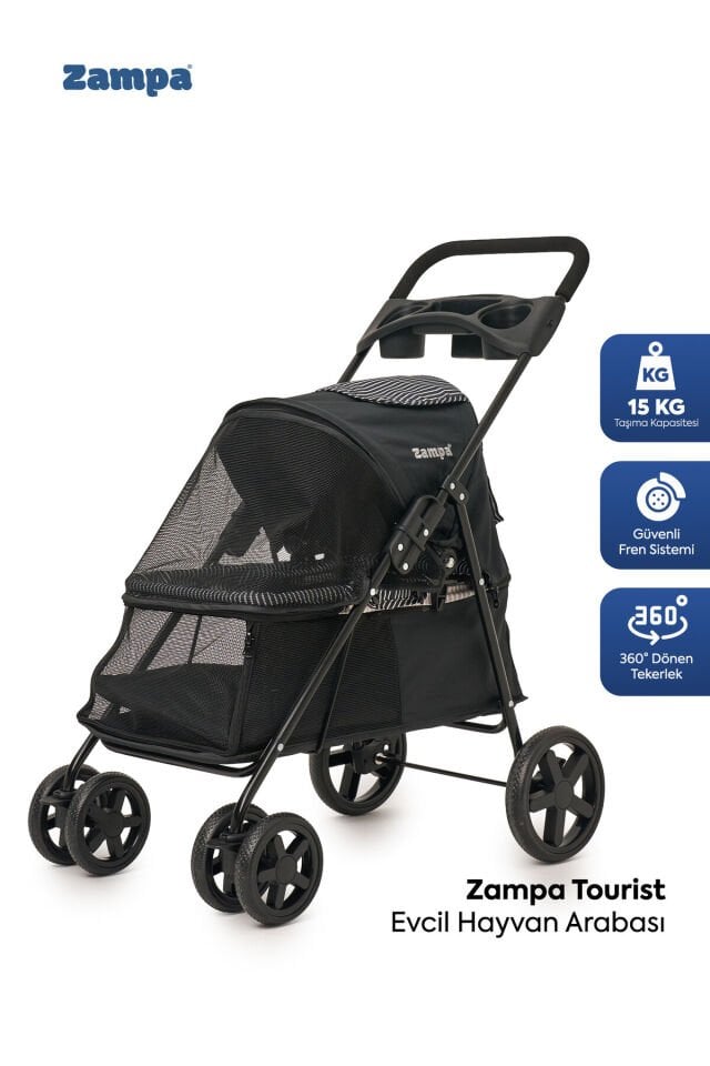 Tourist Kedi Köpek Puseti Siyah 46x85x91,5