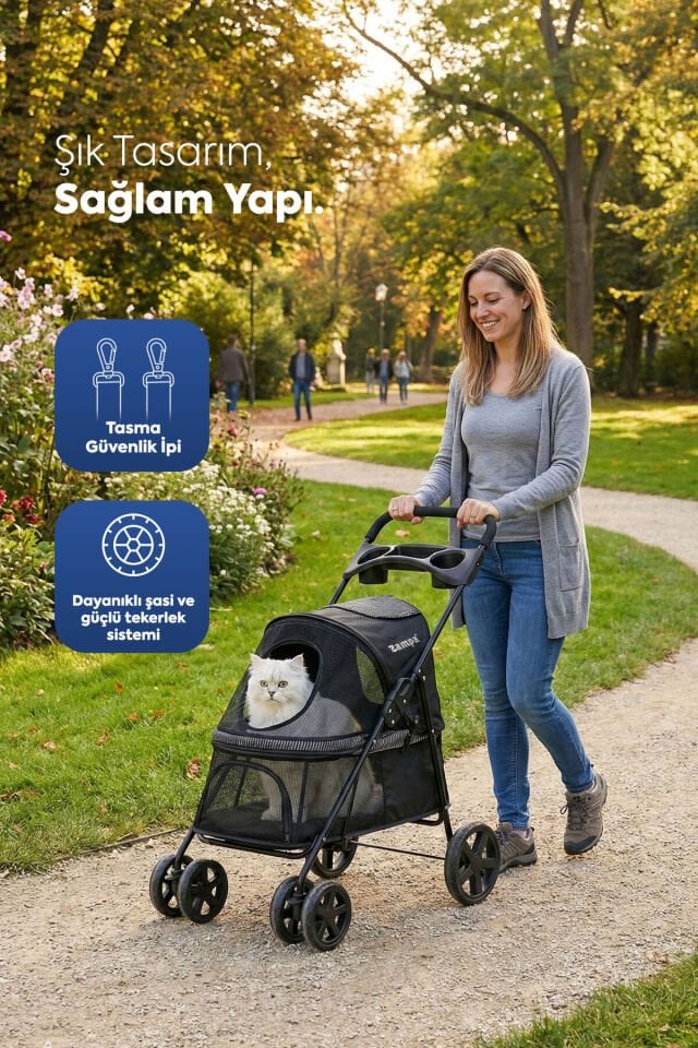 Tourist Kedi Köpek Puseti Siyah 46x85x91,5