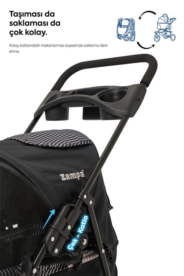 Tourist Kedi Köpek Puseti Siyah 46x85x91,5