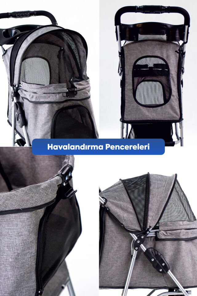 Triboro Kedi Köpek Puseti Gri 45x80x90cm