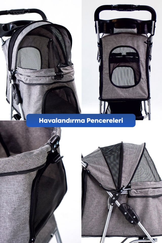 Triboro Kedi Köpek Puseti Gri 45x80x90cm