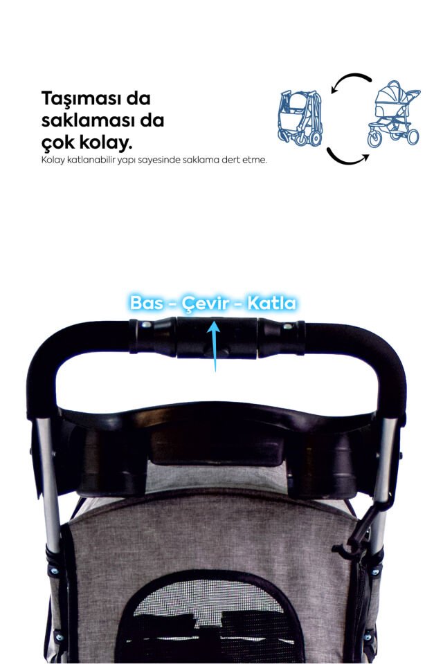 Triboro Kedi Köpek Puseti Gri 45x80x90cm