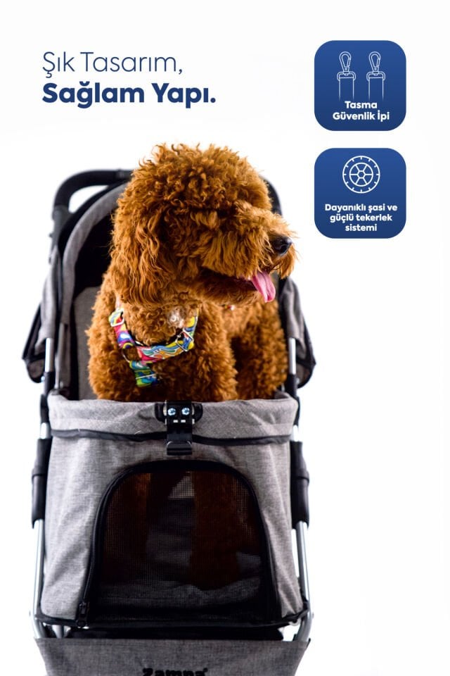 Triboro Kedi Köpek Puseti Gri 45x80x90cm