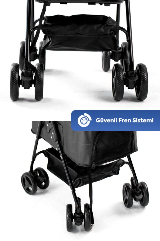 Verstappen Kedi Köpek Arabası 45x64x96cm Siyah