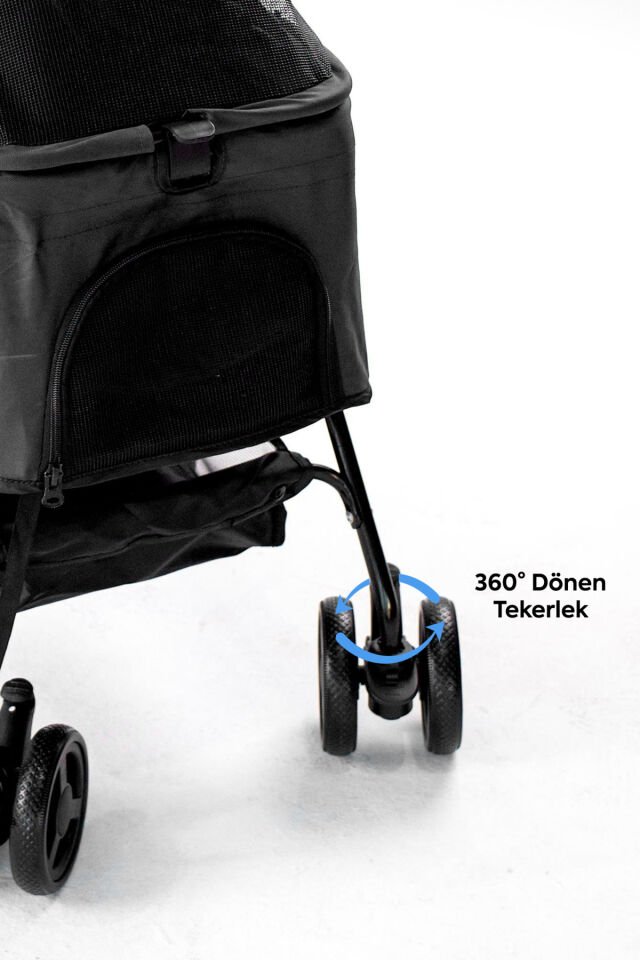 Verstappen Kedi Köpek Arabası 45x64x96cm Siyah