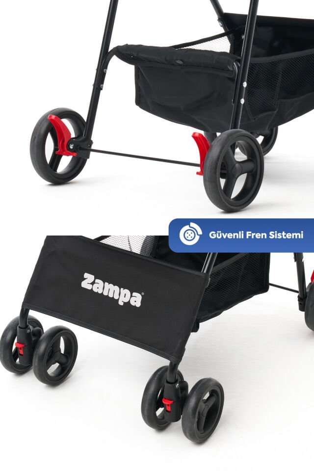 Flux Kedi & Köpek Arabası Siyah 45×63×93 cm