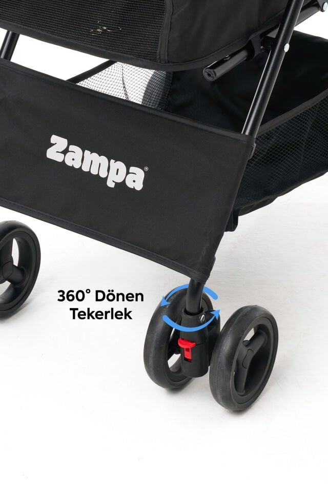 Flux Kedi & Köpek Arabası Siyah 45×63×93 cm