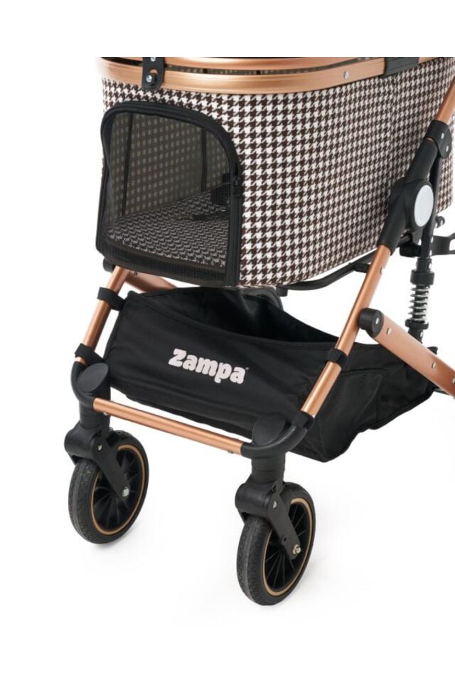 Vector Kedi & Köpek Arabası Kahverengi - 20 kg Taşıma Kapasiteli Premium Puset