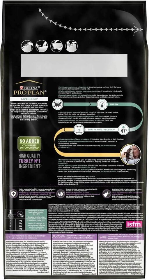 Pro Plan LiveClear Alerjen Azaltan Hindili Yavru Kedi Maması 1,4kg
