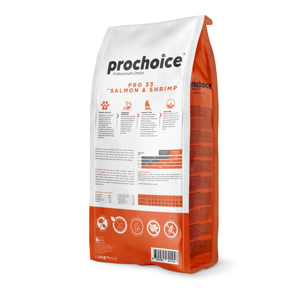 ProChoice Pro 33 Somon ve Karidesli Kısırlaştırılmış Yetişkin Kedi Maması 15kg