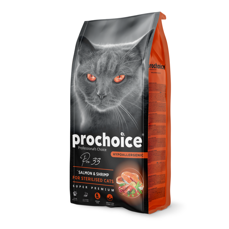 ProChoice Pro 33 Somon ve Karidesli Kısırlaştırılmış Yetişkin Kedi Maması 15kg