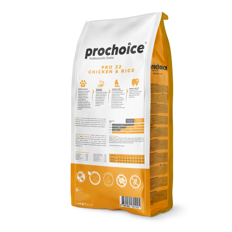 ProChoice Pro 32 Tavuk ve Pirinçli Kısırlaştırılmış Kedi Maması 15kg