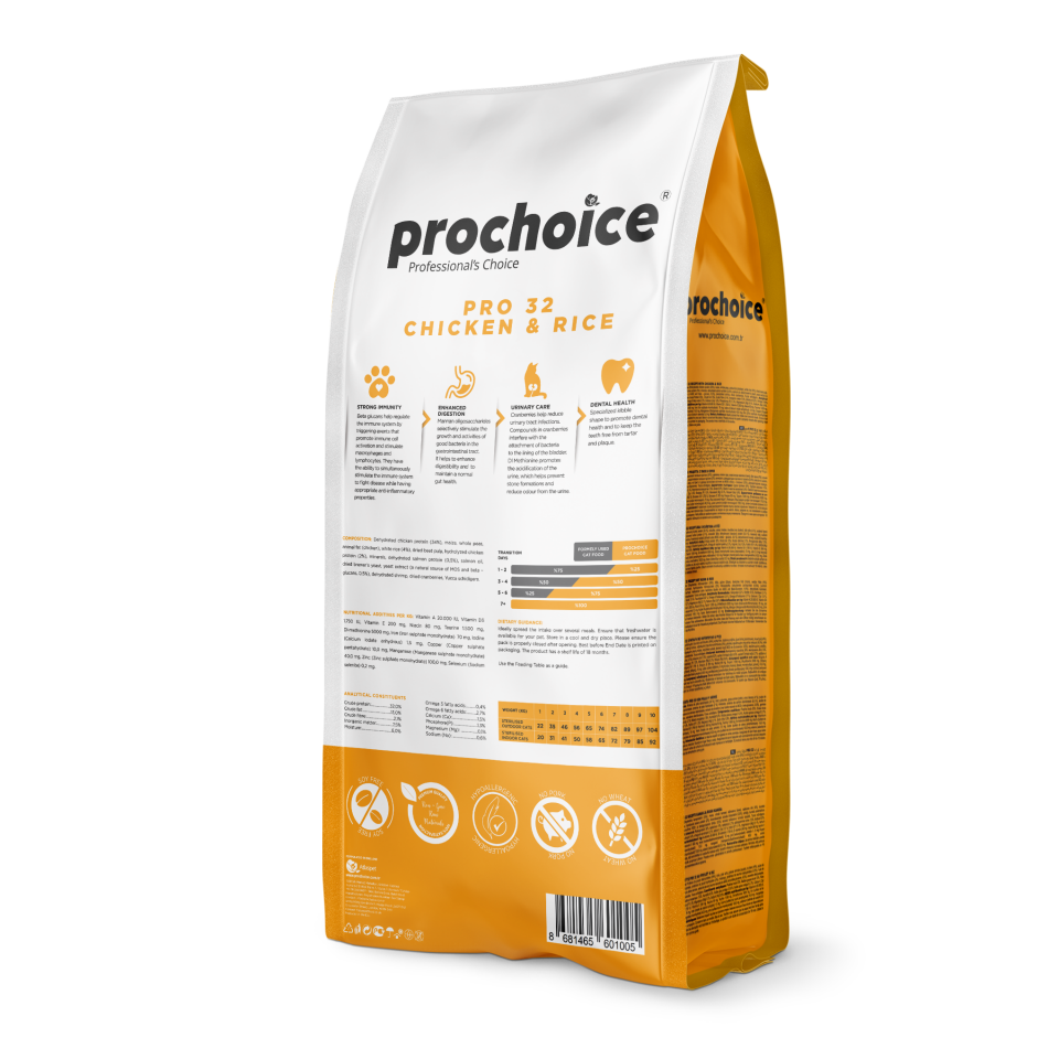 ProChoice Pro 32 Tavuk ve Pirinçli Kısırlaştırılmış Kedi Maması 15kg