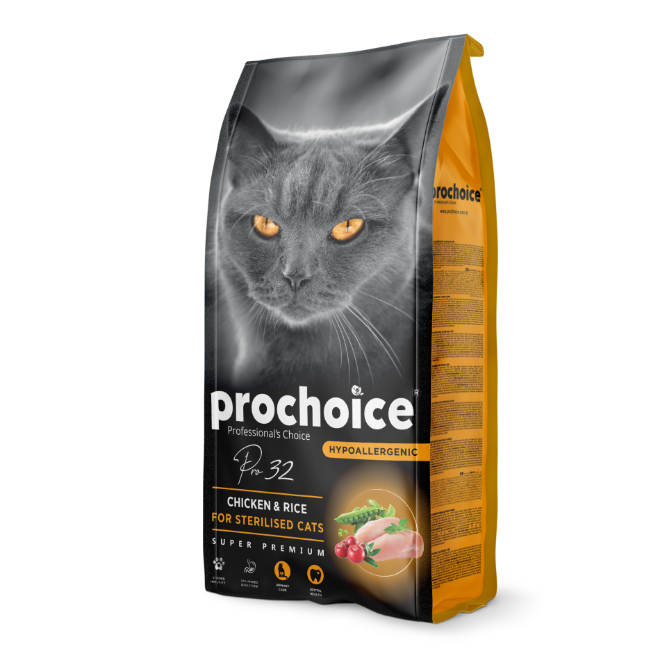 ProChoice Pro 32 Tavuk ve Pirinçli Kısırlaştırılmış Kedi Maması 15kg