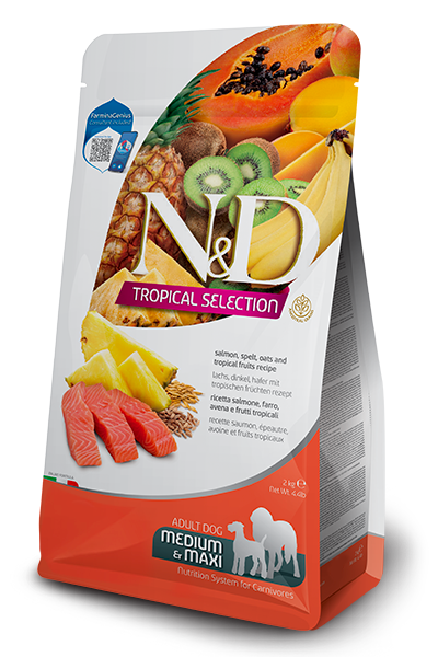 ND Tropical Selection Somonlu ve Tropikal Meyveli Orta ve Büyük Irk Yetişkin Köpek Maması 10kg