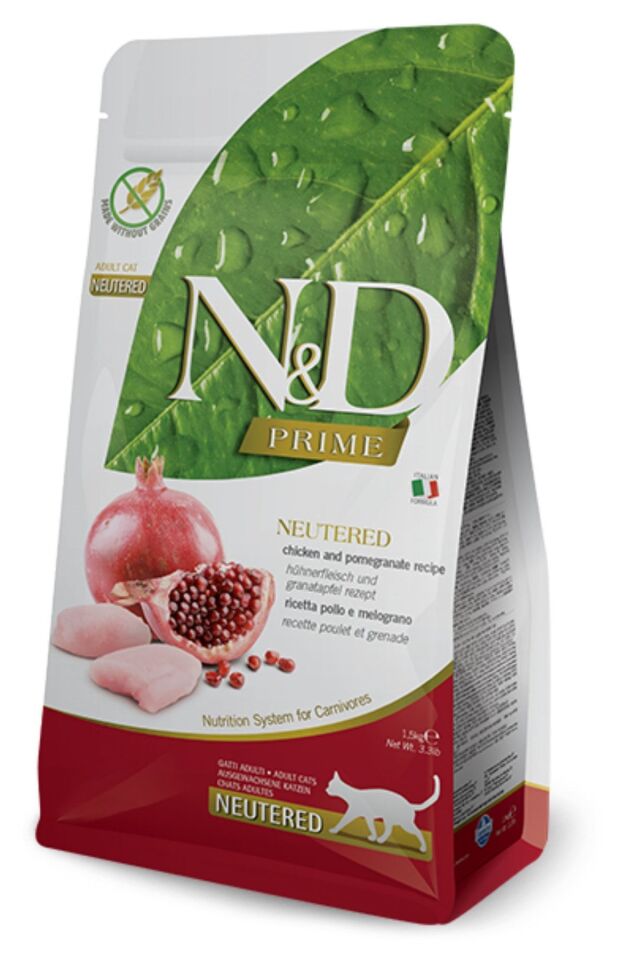 ND Prime Neutered Tahılsız Tavuk ve Narlı Kısırlaştırılmış Kedi Maması 5kg