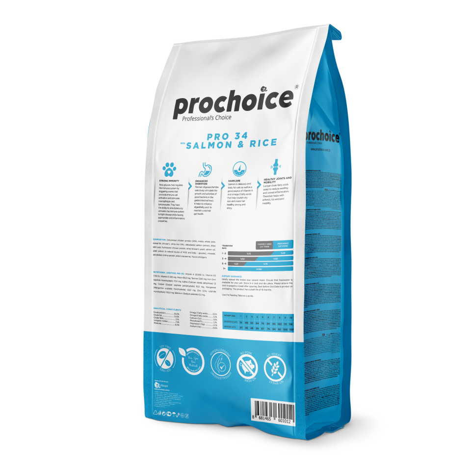 ProChoice Pro 34 Somon ve Pirinçli Yetişkin Kedi Maması 15kg