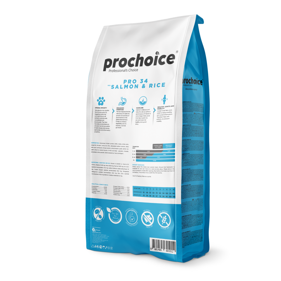 ProChoice Pro 34 Somon ve Pirinçli Yetişkin Kedi Maması 15kg