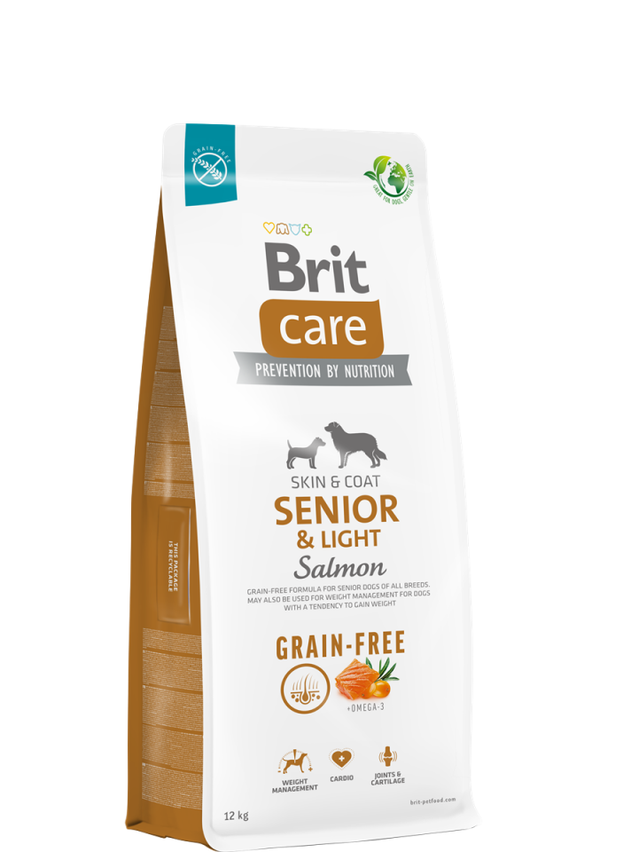 Brit Care Skin&Coat Somonlu Senior Light Tahılsız Yaşlı Köpek Maması 12kg