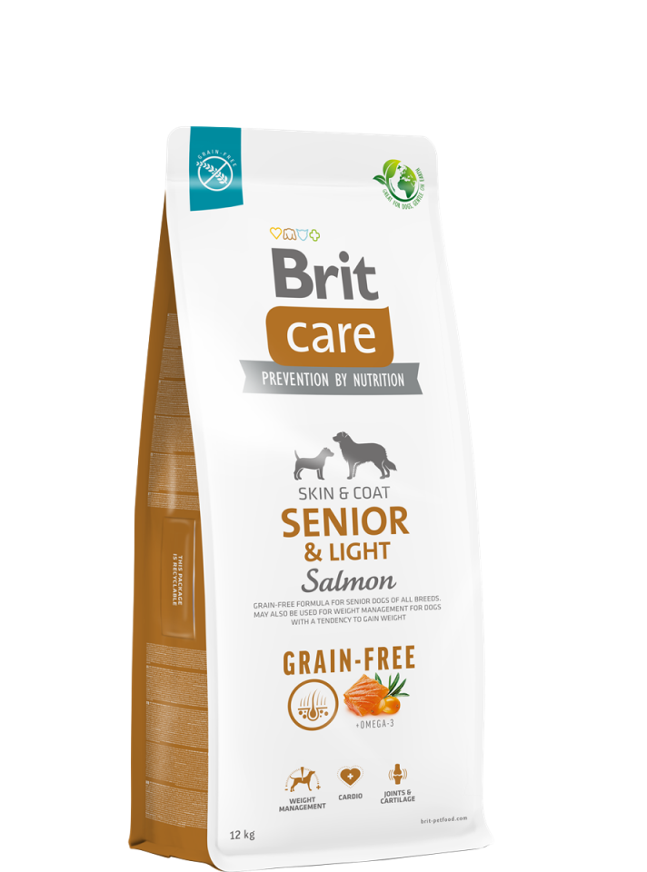 Brit Care Skin&Coat Somonlu Senior Light Tahılsız Yaşlı Köpek Maması 12kg