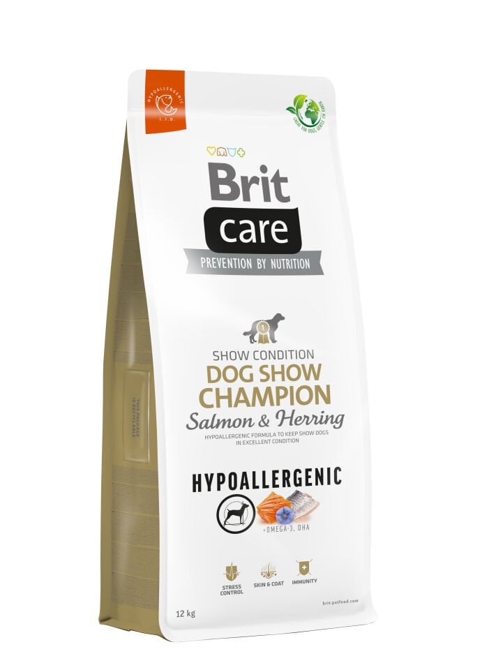 Brit Care Hipoalerjenik Dog Show Champion Somonlu ve Ringa Balıklı Yetişkin Köpek Maması 12kg