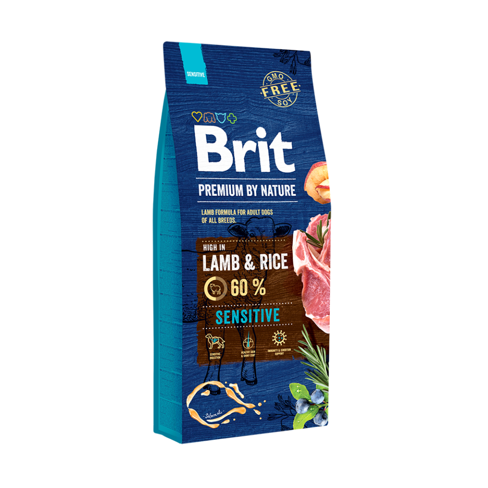 Brit Premium by Nature Kuzu Etli Ve Pirinçli Hassas Yetişkin Köpek Maması 15kg