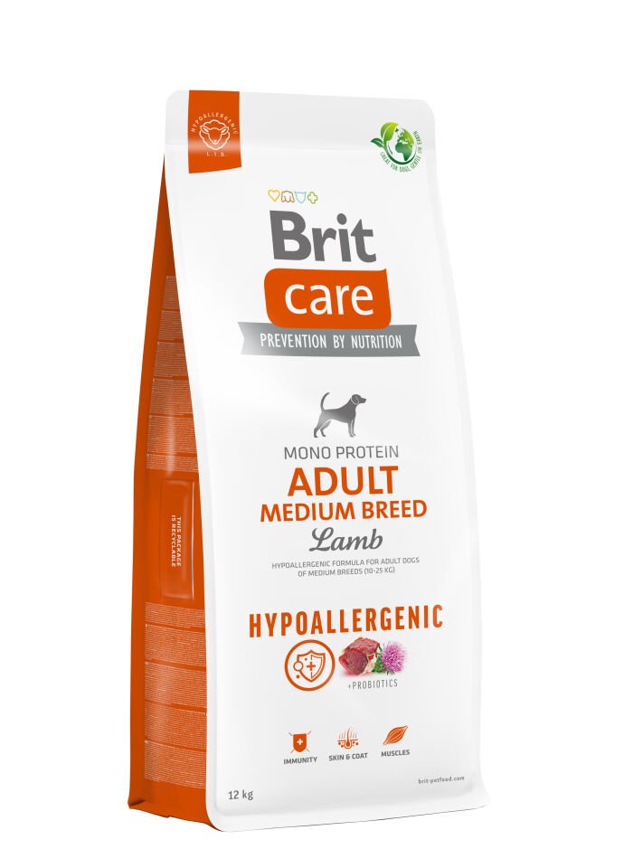 Brit Care Mono Protein Hipoalerjenik Kuzu Etli Orta Irk Yetişkin Köpek Maması 12kg