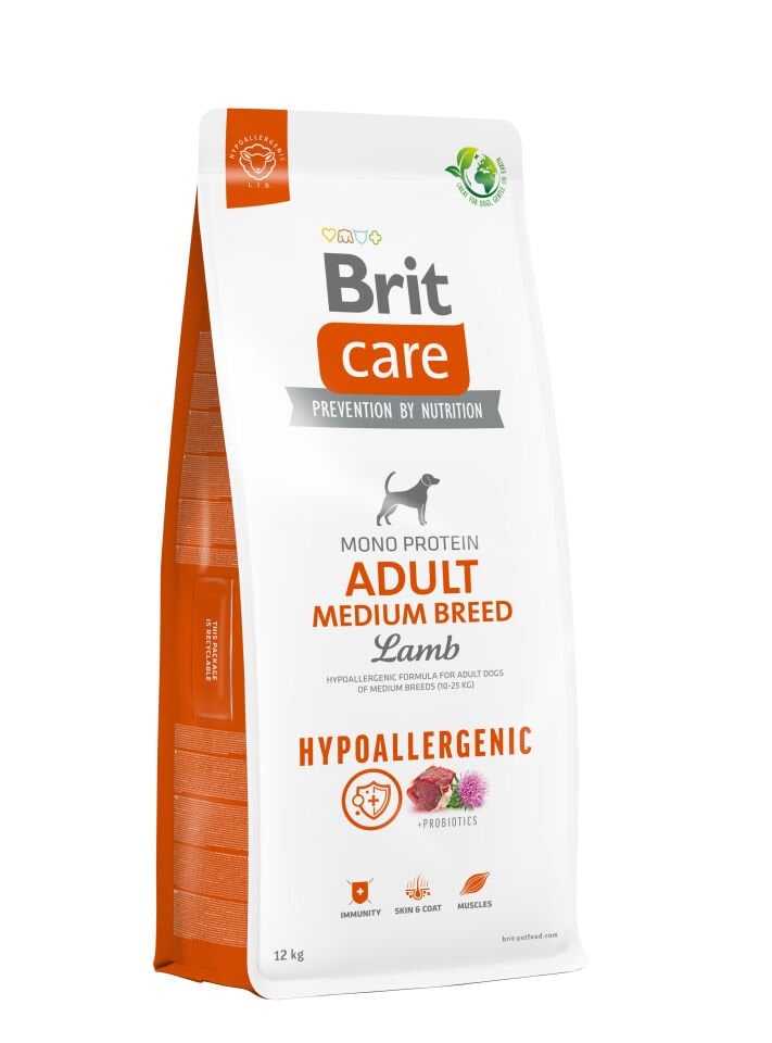 Brit Care Mono Protein Hipoalerjenik Kuzu Etli Orta Irk Yetişkin Köpek Maması 12kg