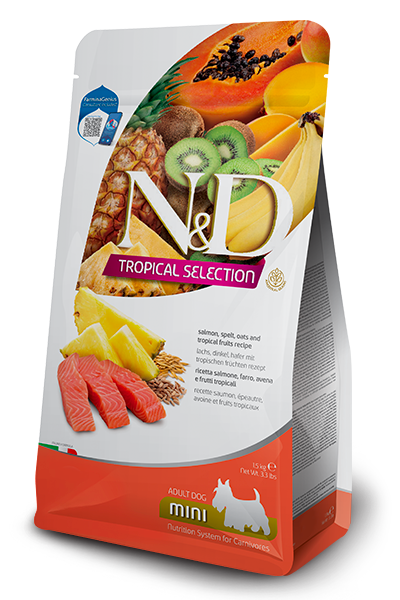 ND Tropical Selection Somonlu ve Tropikal Meyveli Mini Irk Yetişkin Köpek Maması 5kg