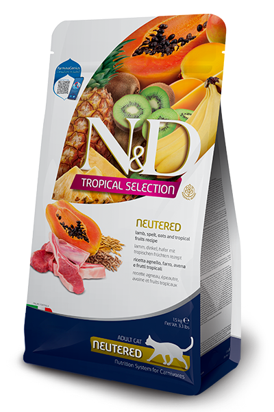 ND Tropical Selection Kuzu Etli Kısırlaştırılmış Kedi Maması 4kg +1kg Hediyeli