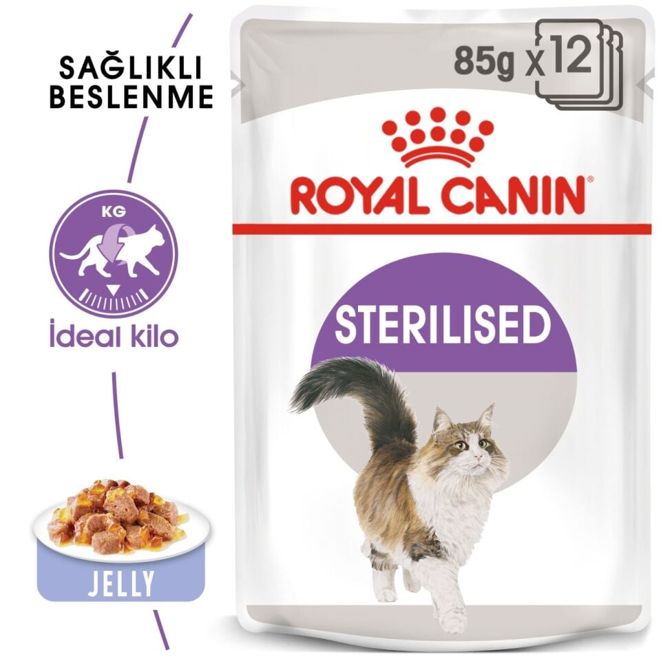 Royal Canin Sterilised Jelly 85 gr 12'li Kısırlaştırılmış Yetişkin Kedi Yaş Maması