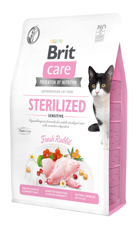 Brit Care Sindirim Sistemi Destekleyici Tavşan Etli Tahılsız Kısırlaştırılmış Kedi Maması 2kg
