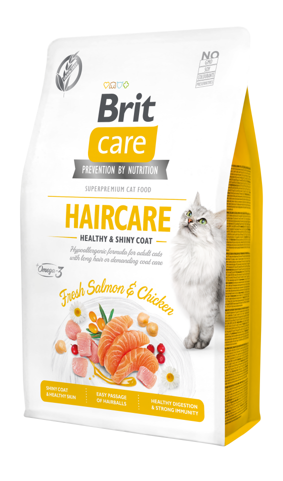 Brit Care Haircare Deri ve Tüy Sağlığı için Tahılsız Tavuk ve Somonlu Yetişkin Kedi Maması 7kg
