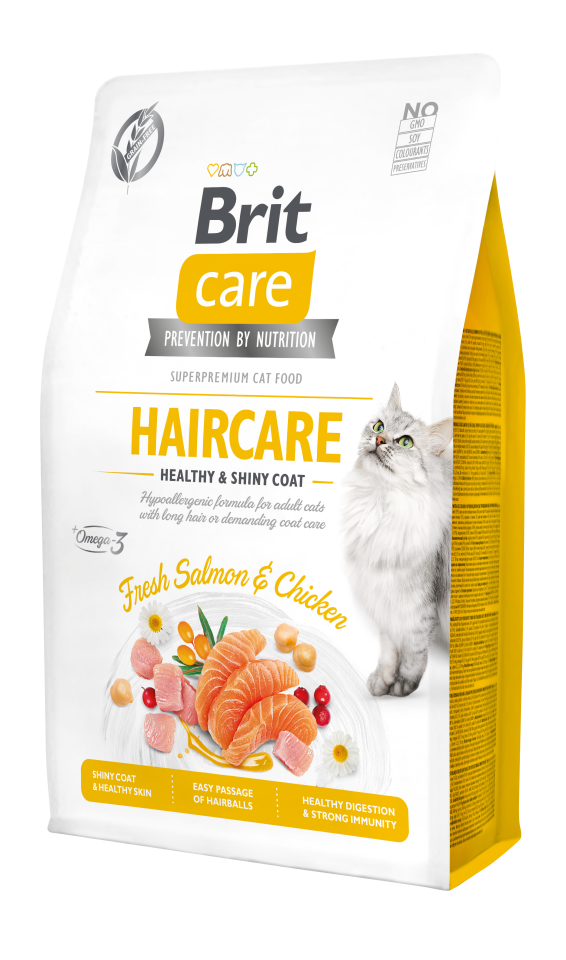 Brit Care Haircare Deri ve Tüy Sağlığı için Tahılsız Tavuk ve Somonlu Yetişkin Kedi Maması 7kg