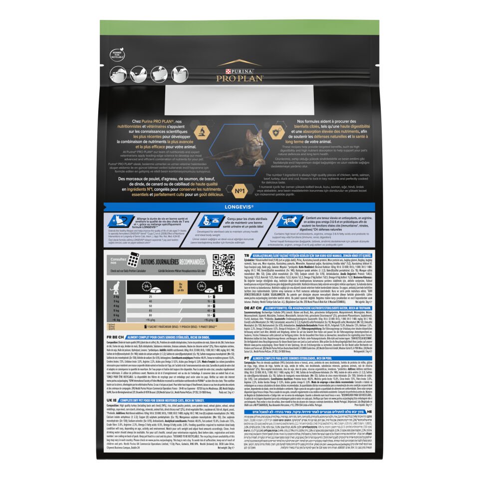 Pro Plan Steril Hindi Etli Kısırlaştırılmış Senior +7 Yaşlı Kedi Maması 3kg