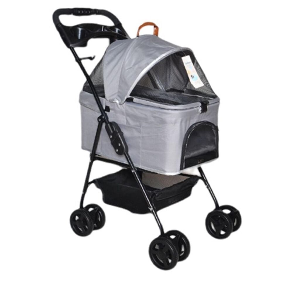 Zampa Verstappen Kedi ve Köpek Arabası Gri 45x64x96cm