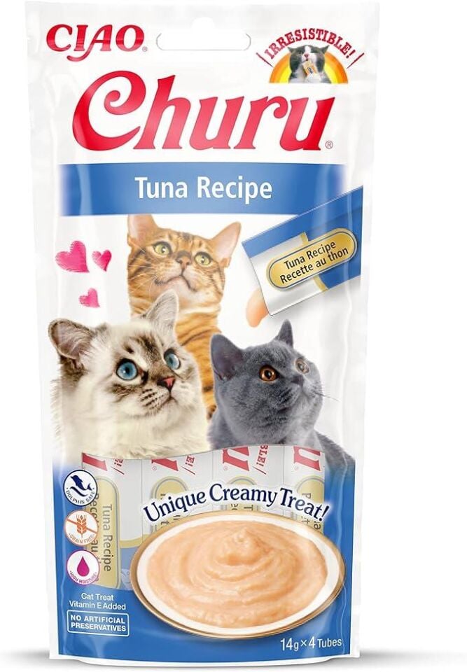 İnaba Ciao Churu Cream Ton Balıklı Kedi Krema Ödül Maması 4x14gr﻿