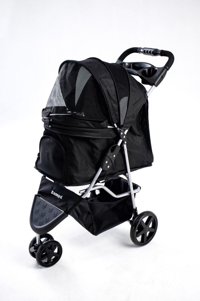 Zampa Triboro Kedi ve Köpek Arabası Siyah 45x80x90 Cm