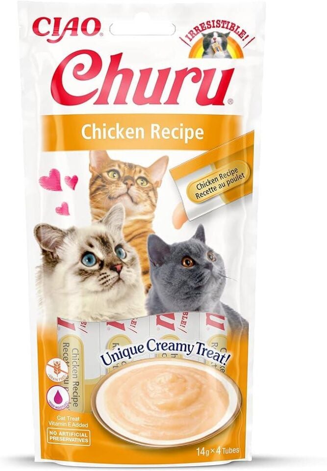 İnaba Ciao Churu Cream Tavuklu Kedi Krema Ödül Maması 4x14gr