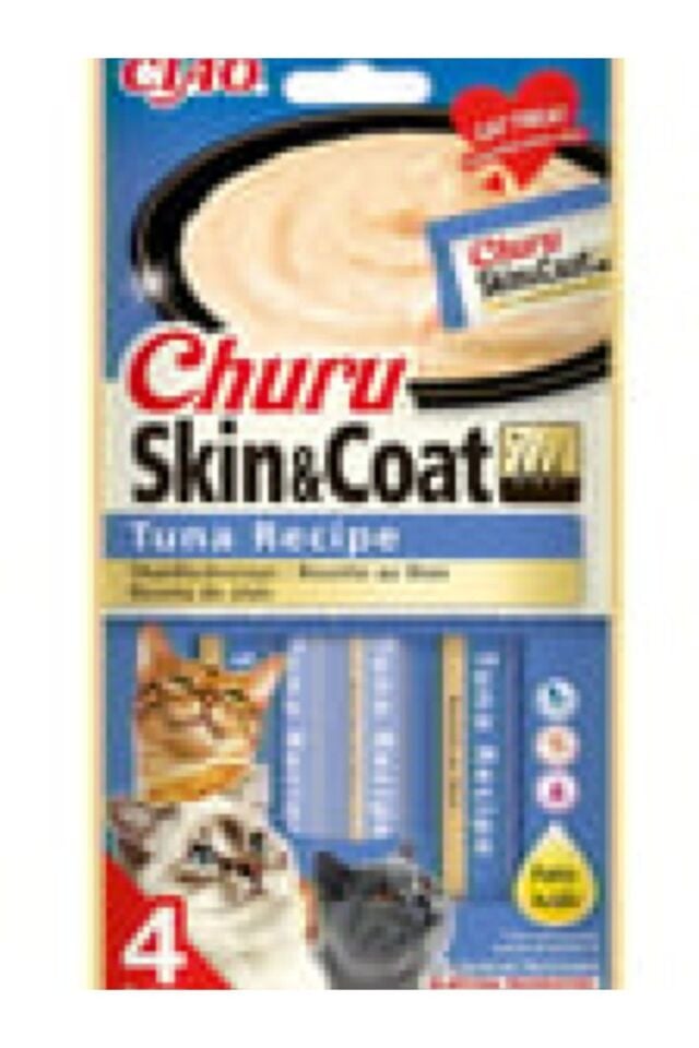CİAO CHURU SKİN&COAT -CİLT VE TÜY SAĞLIĞI- TON BALIKLI ÖDÜL MAMASI 4 x 14g
