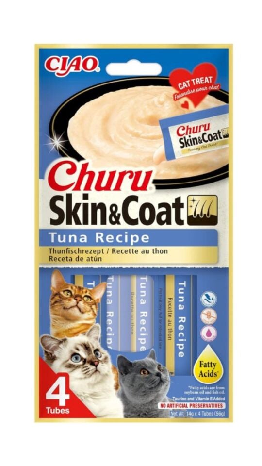 İnaba Ciao Churu Cream Skin & Coat Ton Balıklı Kedi Krema Ödül Maması 4x14gr