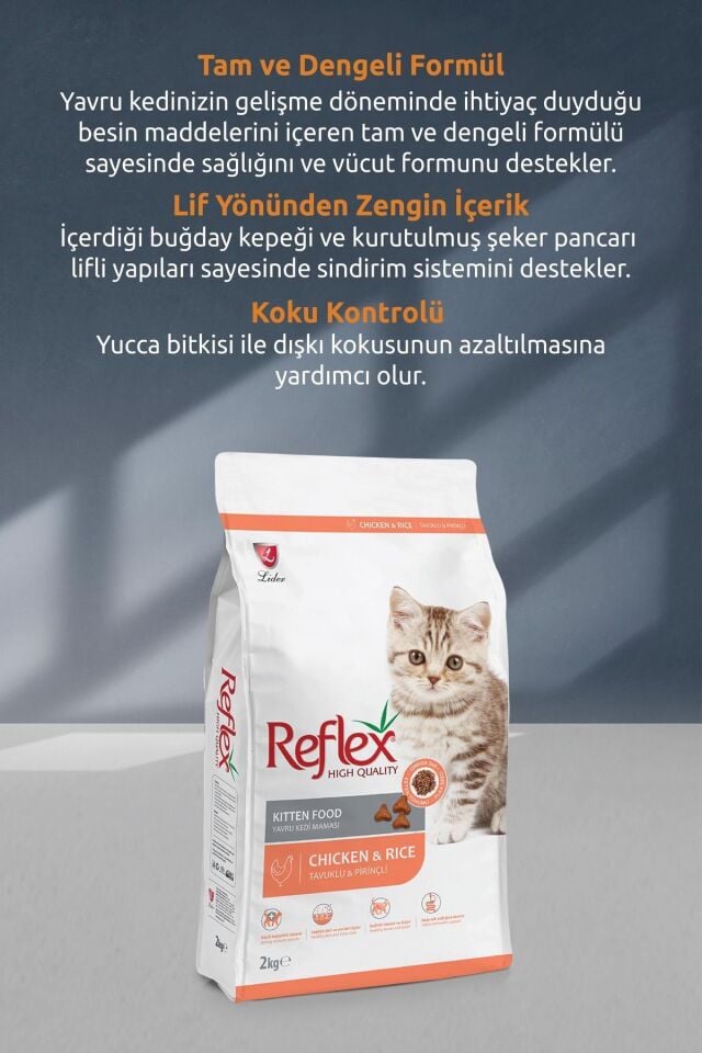 YAVRU KEDİ KİTTEN TAVUKLU PİRİNÇLİ 15 KG 1 ADET
