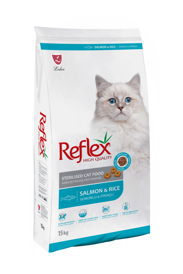 Reflex Kısırlaştırılmış Somonlu ve Pirinçli Kedi Maması 15kg